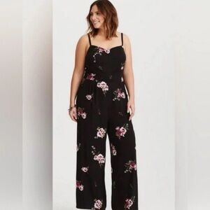 Torrid Floral Black Jumpsuit